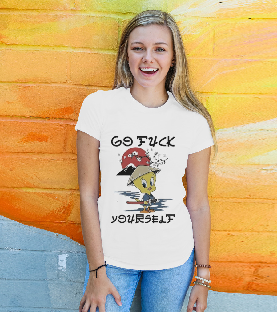 Looney Tunes Tweety Bird Samurai Go Fuck Yourself T-Shirt