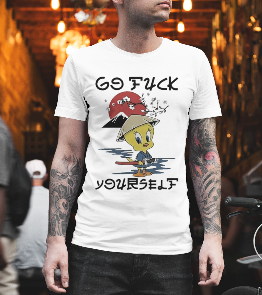 Looney Tunes Tweety Bird Samurai Go Fuck Yourself T-Shirt