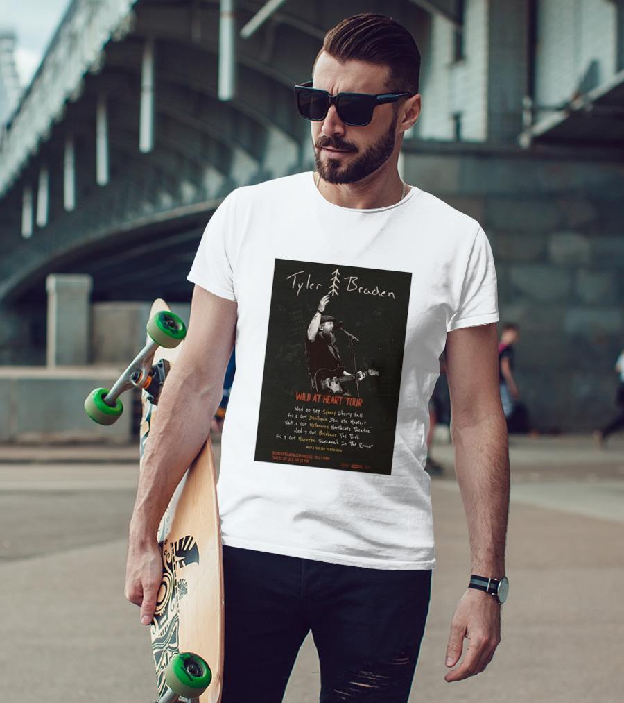 Tyler Braden Wild At Heart Tour 2026 Australia Dates Sydney Deniliquin Melbourne Brisbane Nambour T-Shirt