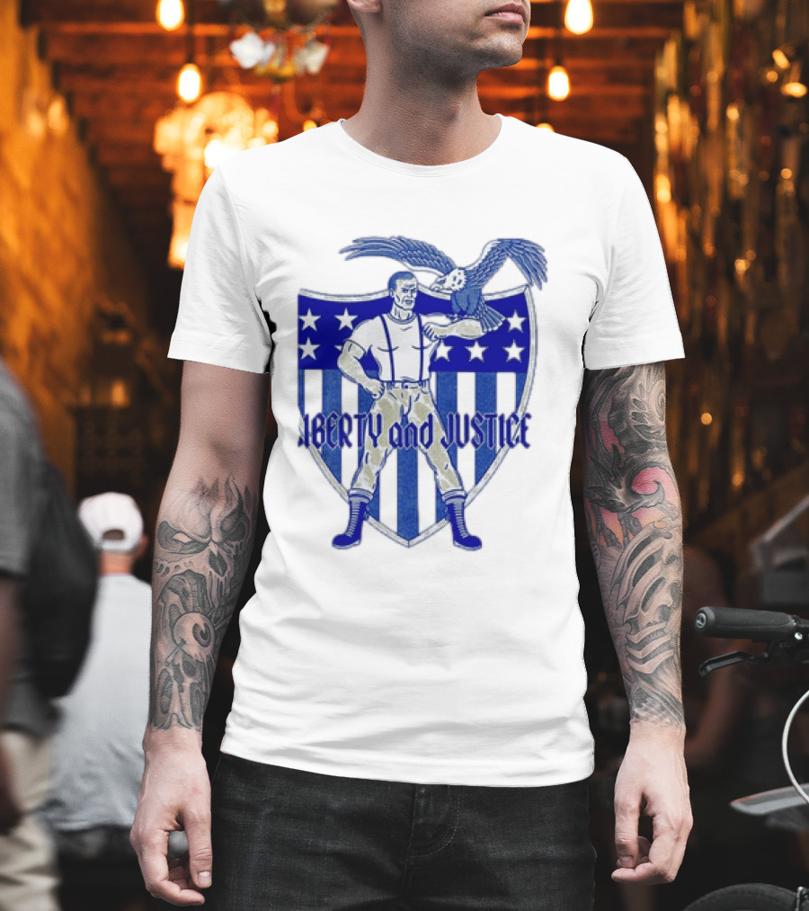Liberty And Justice Eagle Shield Patriotic T-Shirt