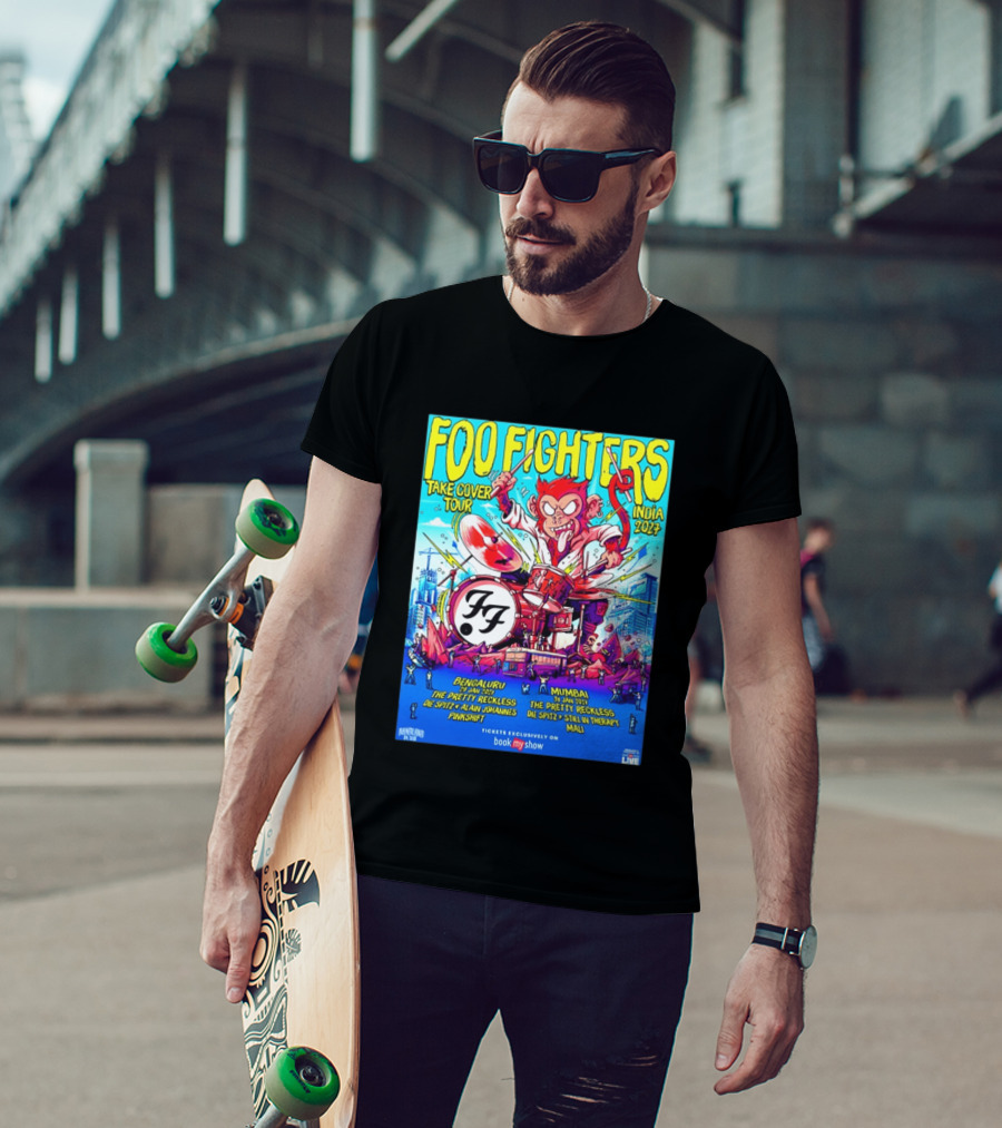 Foo Fighters Take Cover Tour India 2027 Bengaluru Mumbai The Pretty Reckless Die Spitz Alain Johannes Punkshit Still In Therapy Mali January 29 31 T-Shirt