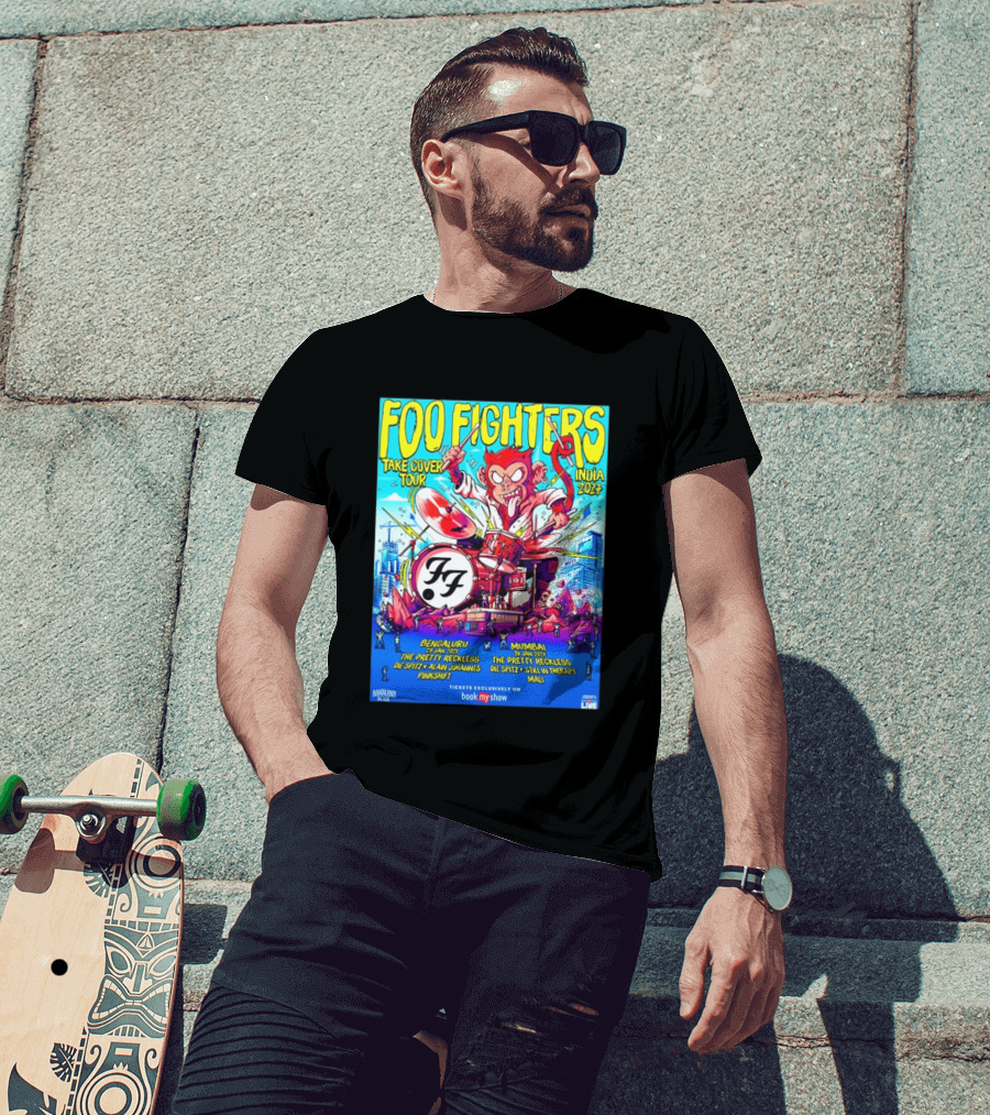 Foo Fighters Take Cover Tour India 2027 Bengaluru Mumbai The Pretty Reckless Die Spitz Alain Johannes Punkshit Still In Therapy Mali January 29 31 T-Shirt
