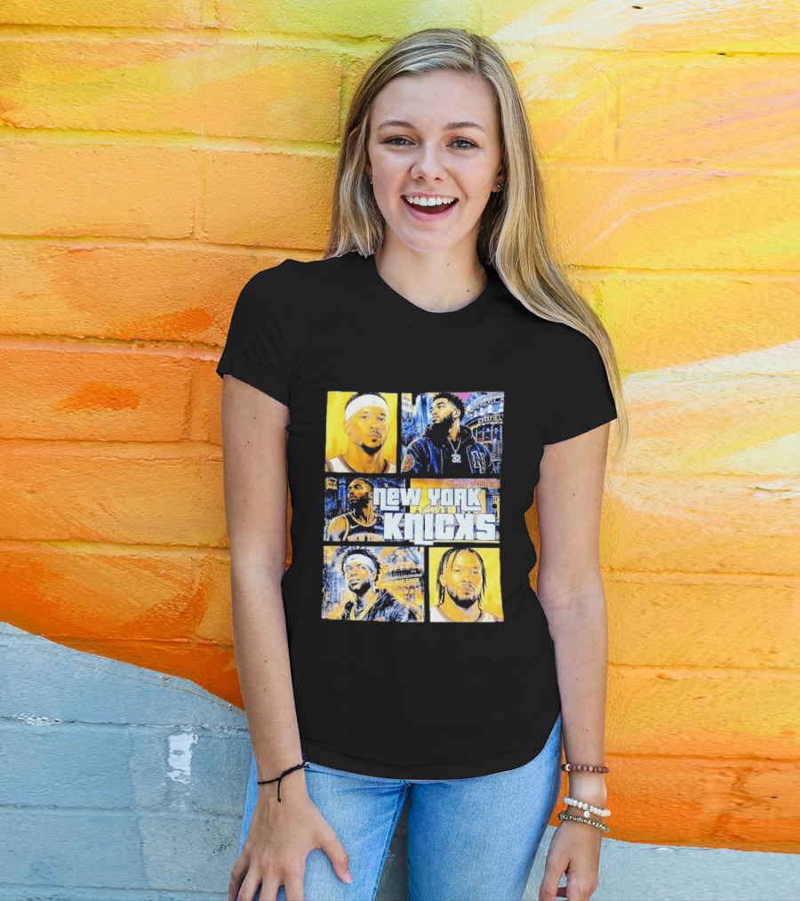 New York Knicks Yankee Stadium Cuffel Street Basketball Collaboration T-Shirt