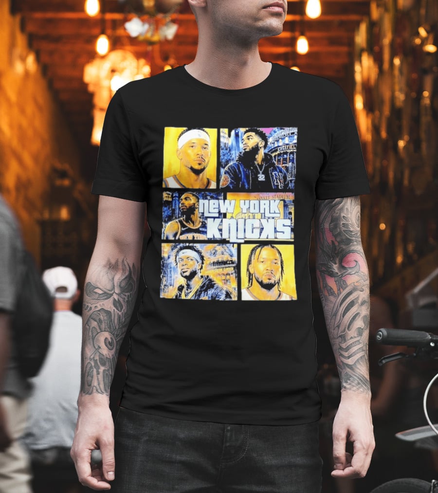 New York Knicks Yankee Stadium Cuffel Street Basketball Collaboration T-Shirt