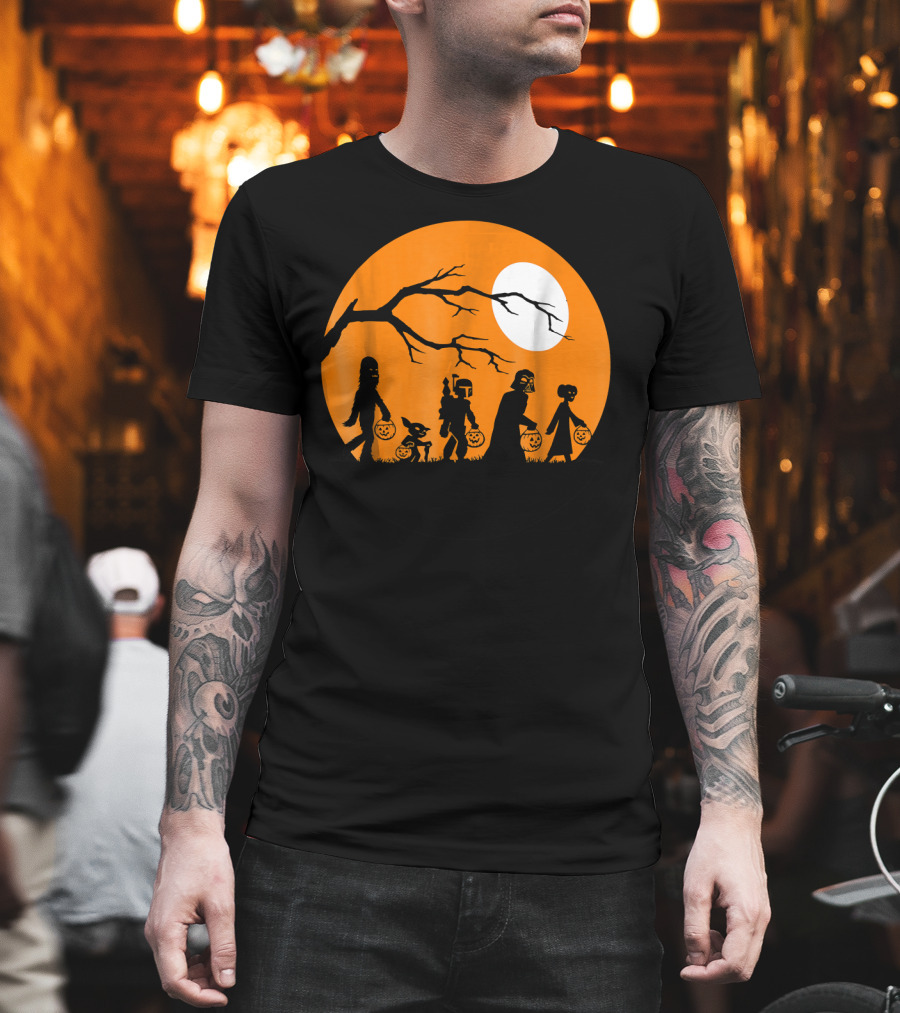 Shop Halloween Online Trick or Treat Sci-Fi Silhouettes Moon T-Shirt