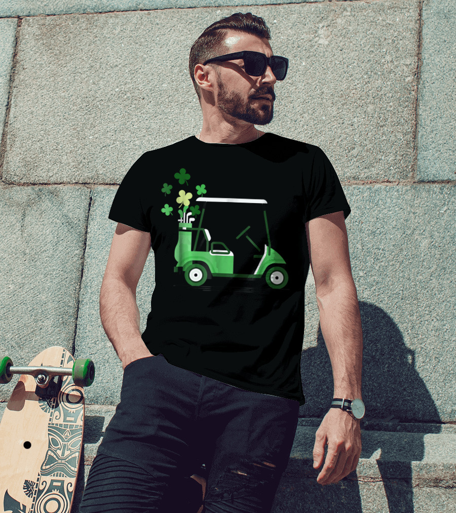 Golf Cart Shamrock Happiness T-Shirt