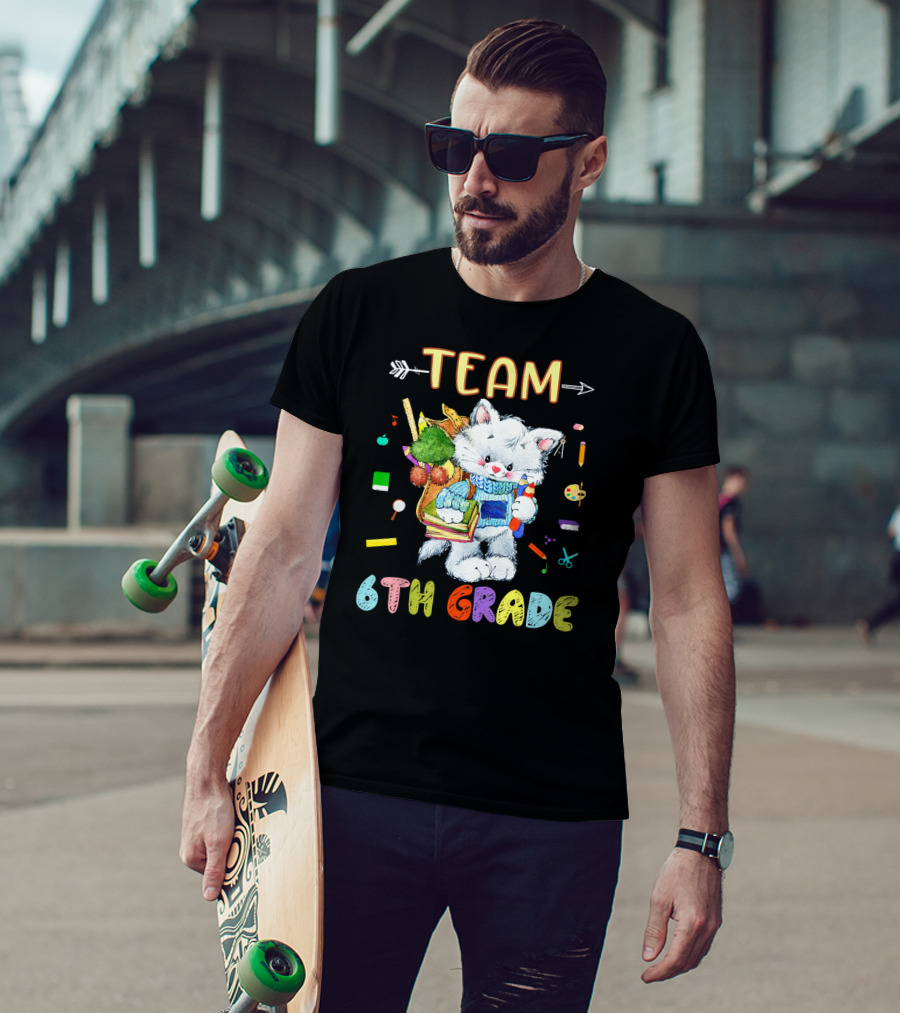 Team Cats 6th Grade Back To School Sixth Grade T-Shirt