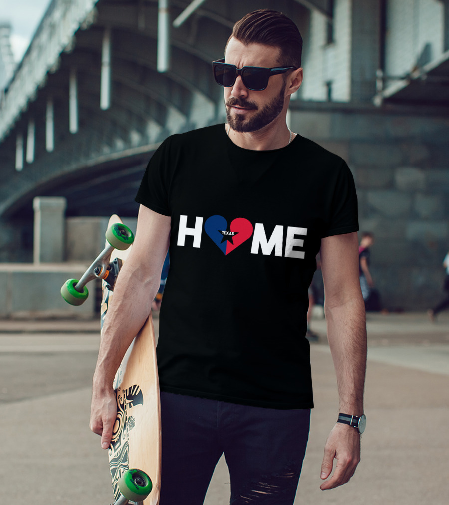 ANC Texas Home I Love Texas Its My Home Distressed Texas Home State Heart T-Shirt