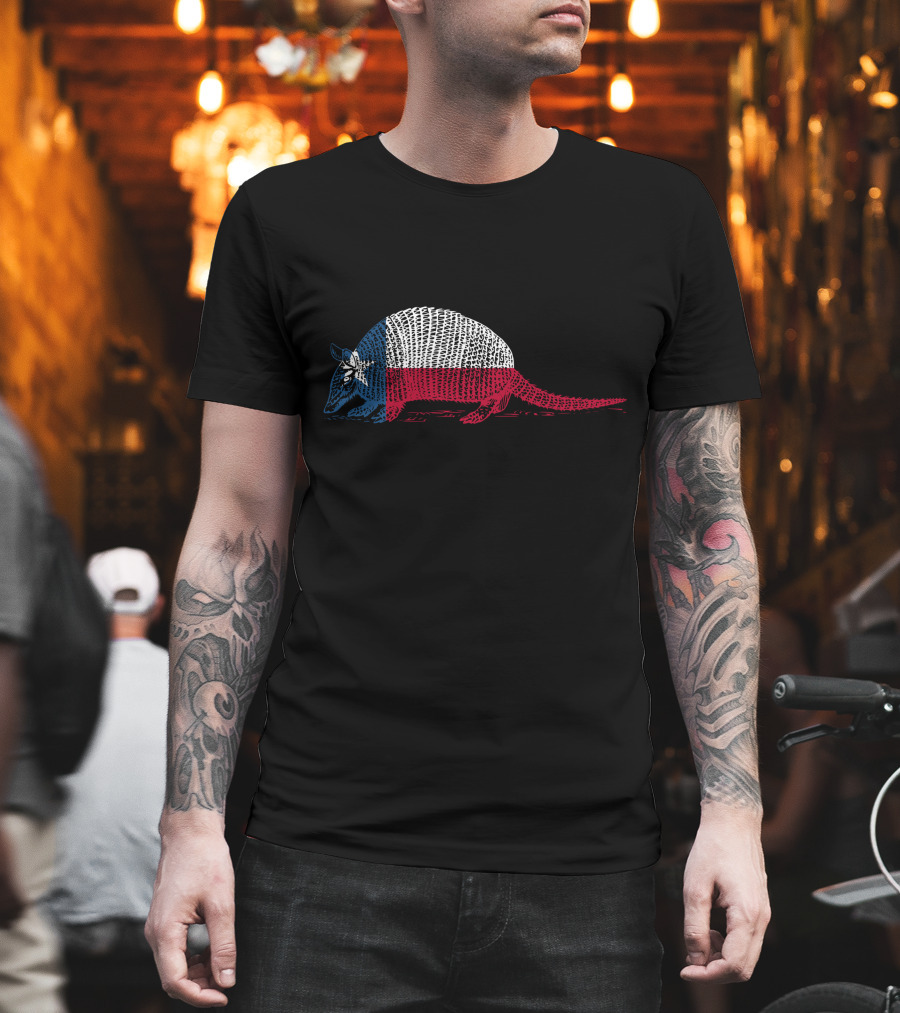 Armadillo Texas Flag Colors Texan Pride Armadillo T-Shirt