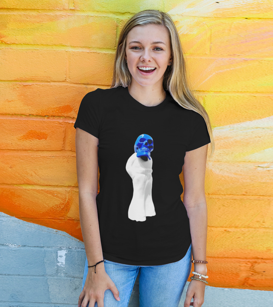 Jack White Frozen Charlotte Blue Skull Modern Gothic T-Shirt