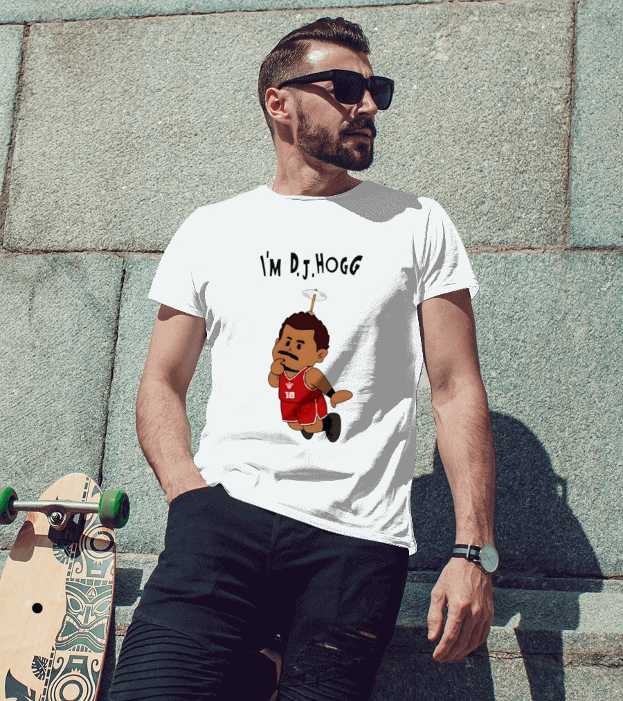 I'm DJ Hogg Basketball Player Red Uniform Cartoon T-Shirt