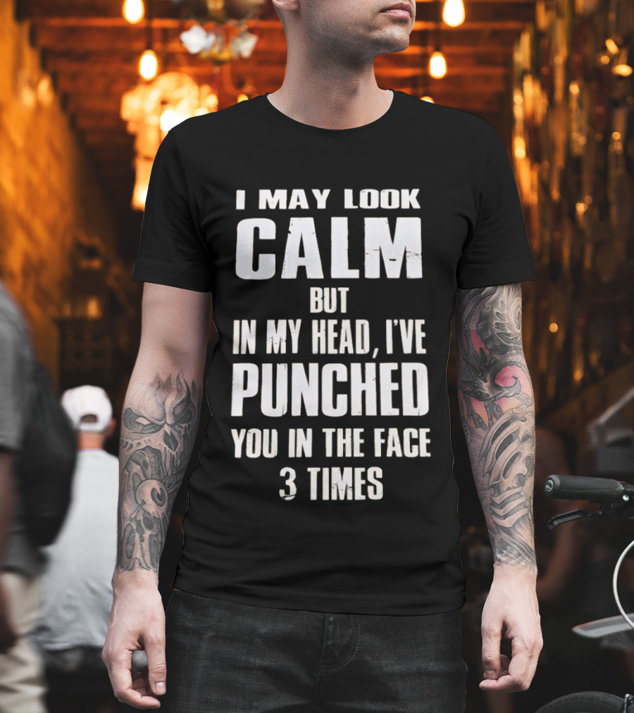 I May Look Calm But In My Head I've Punched You In The Face 3 Times T-Shirt
