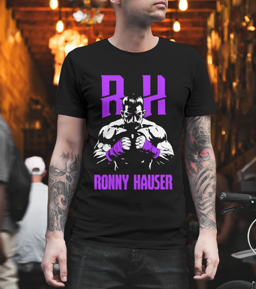 RH Ronny Hauser Wrestler With Purple Boxing Wraps T-Shirt