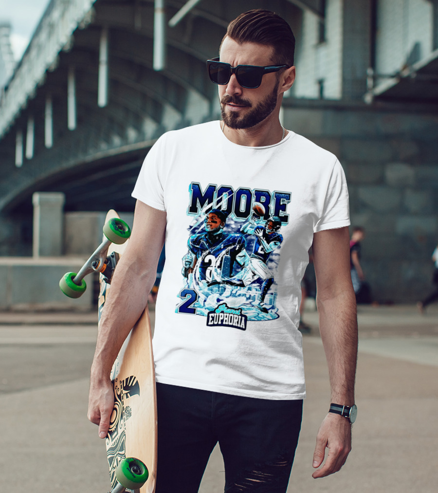 DJ Moore Chicago Bears Planet Euphoria Iceman Player Collage T-Shirt