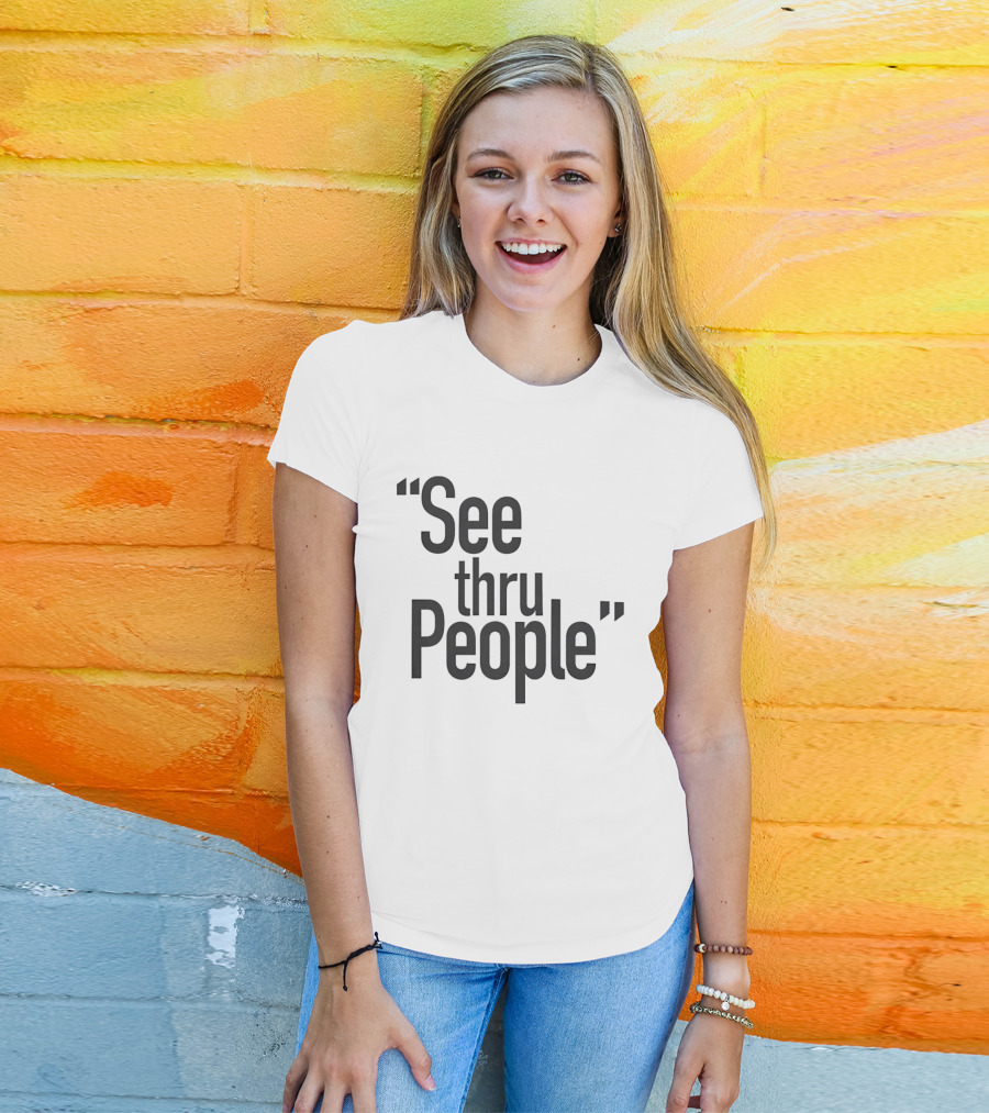 See Thru People Large Sans Serif Minimalist T-Shirt