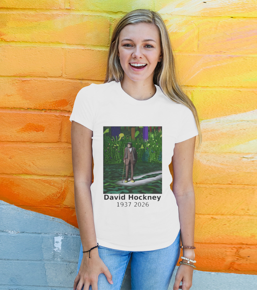 David Hockney 1937 2026 Colorful Garden Painting Memorial T-Shirt