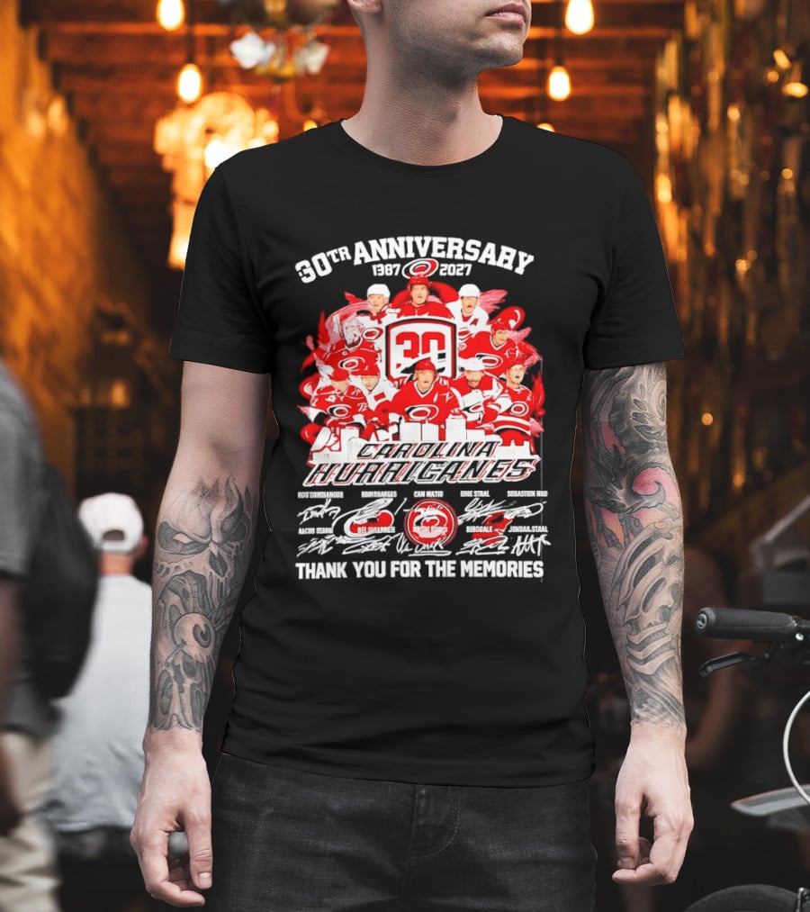 30th Anniversary Carolina Hurricanes 1997 2027 Thank You For The Memories T-Shirt