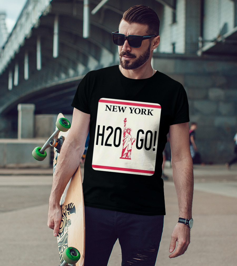 New York H2O Go License Plate Statue Of Liberty T-Shirt