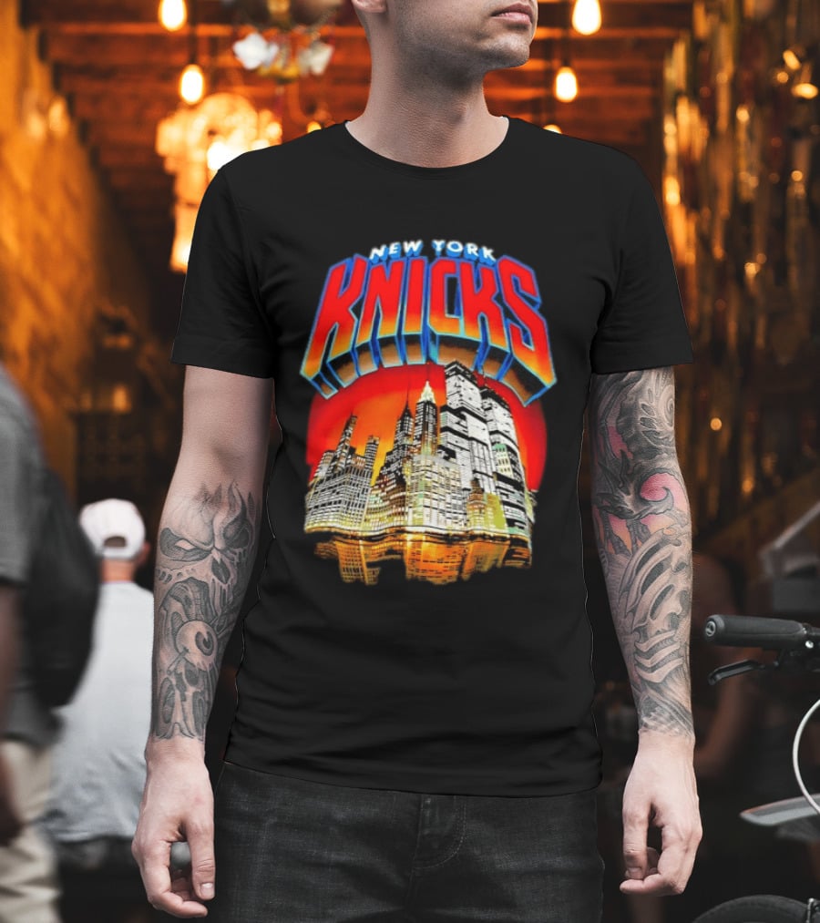 New York Knicks City Skyline Nightscape T-Shirt