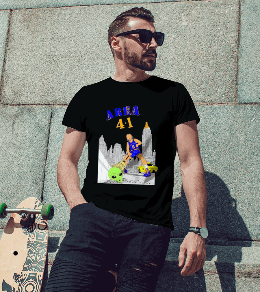 AREA 4 1 Jalen Brunson New York Knicks Vs Alien San Antonio Spurs T-Shirt