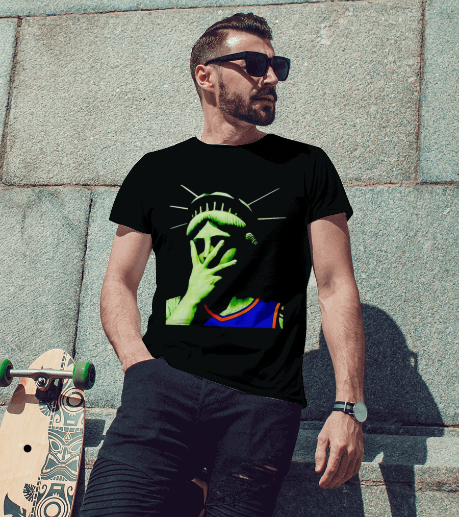 Statue Of Liberty New York Knicks Jersey Facepalm T-Shirt
