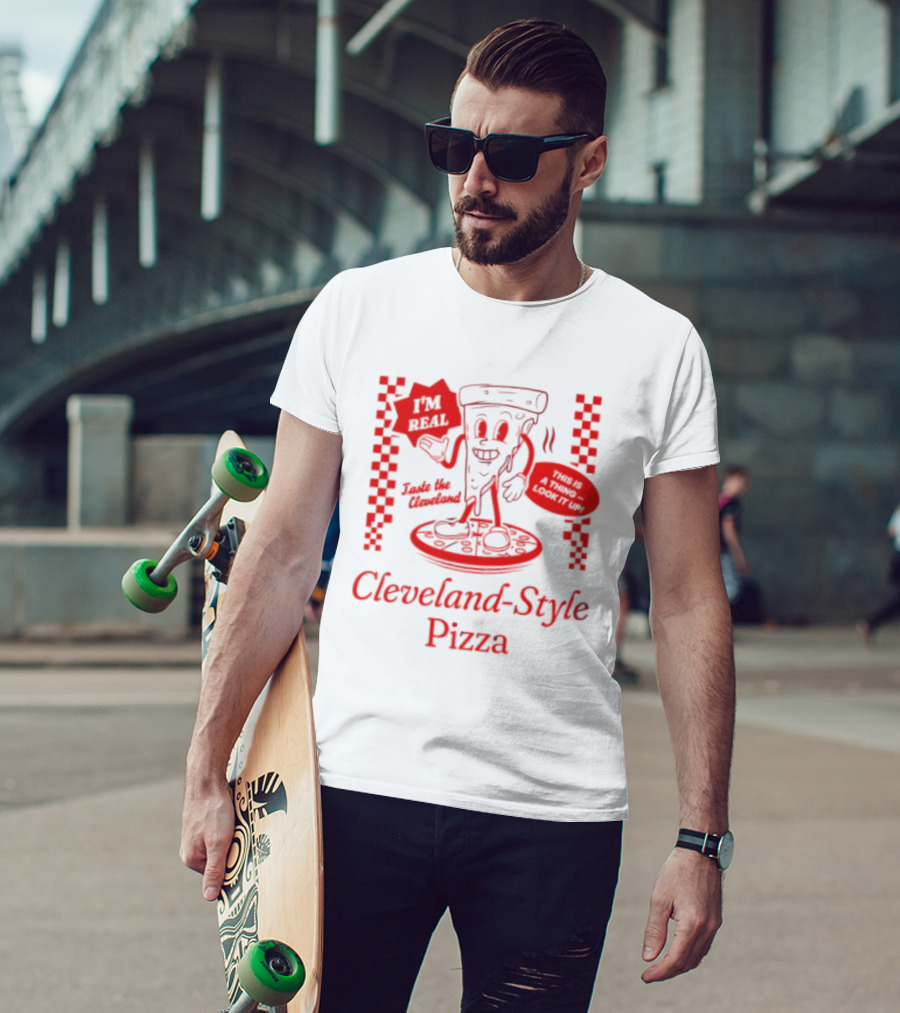 Cleveland Style Pizza I'm Hot Retro Football T-Shirt