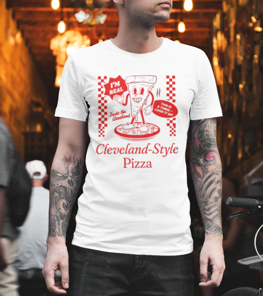 Cleveland Style Pizza I'm Hot Retro Football T-Shirt