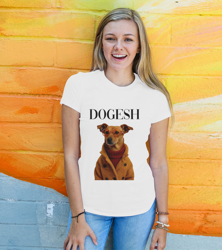 Dogesh Dapper Greyhound In Glasses And Coat T-Shirt
