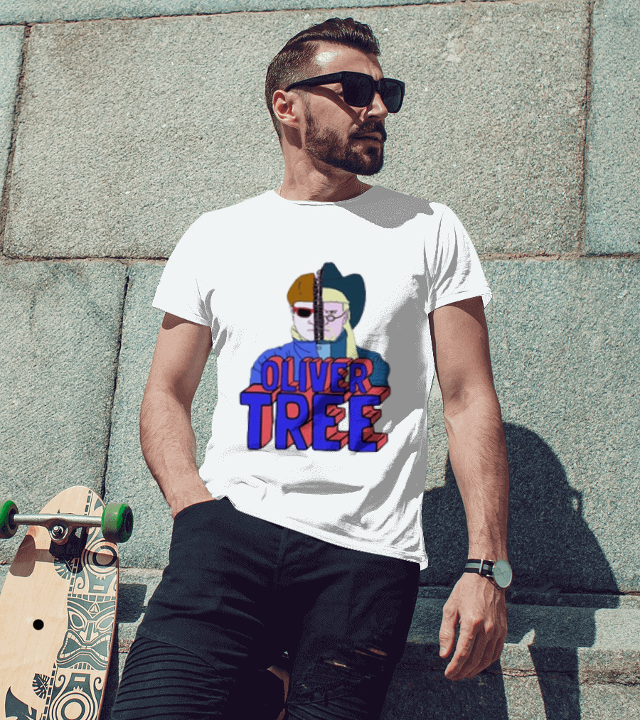Oliver Tree Split Persona Sunglasses Half Cowboy Half Futuristic T-Shirt