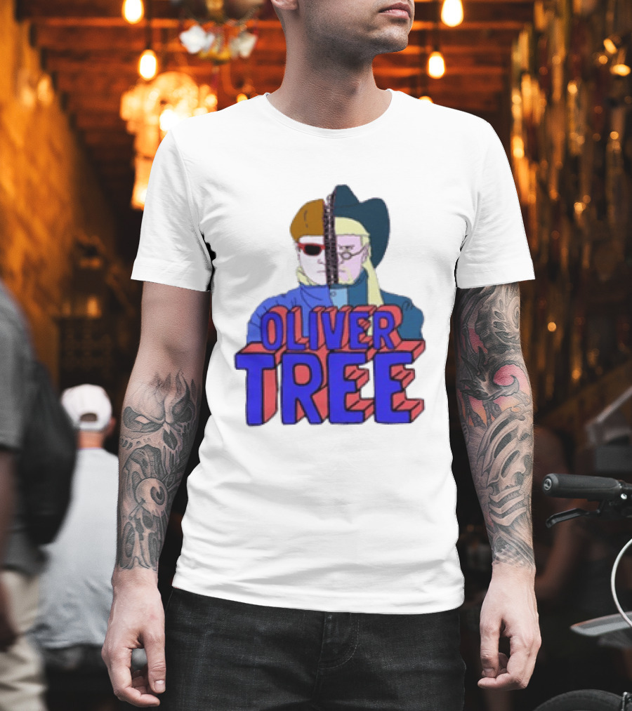 Oliver Tree Split Persona Sunglasses Half Cowboy Half Futuristic T-Shirt