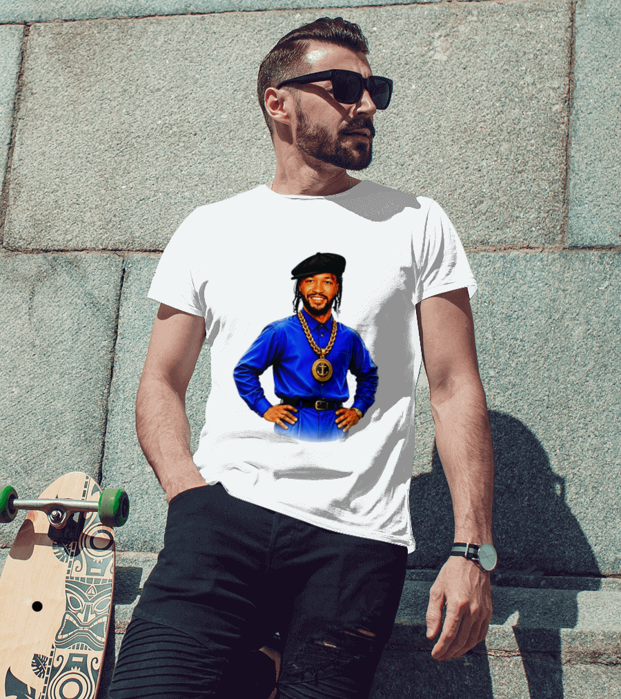 Jalen Brunson NY Knicks Always Business Never Personal Anchor Chain Beret Outfit T-Shirt