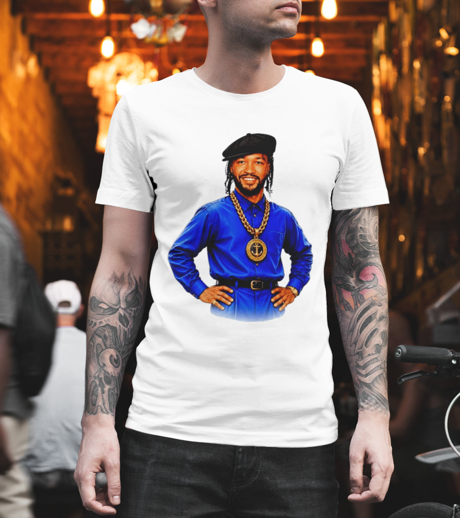 Jalen Brunson NY Knicks Always Business Never Personal Anchor Chain Beret Outfit T-Shirt