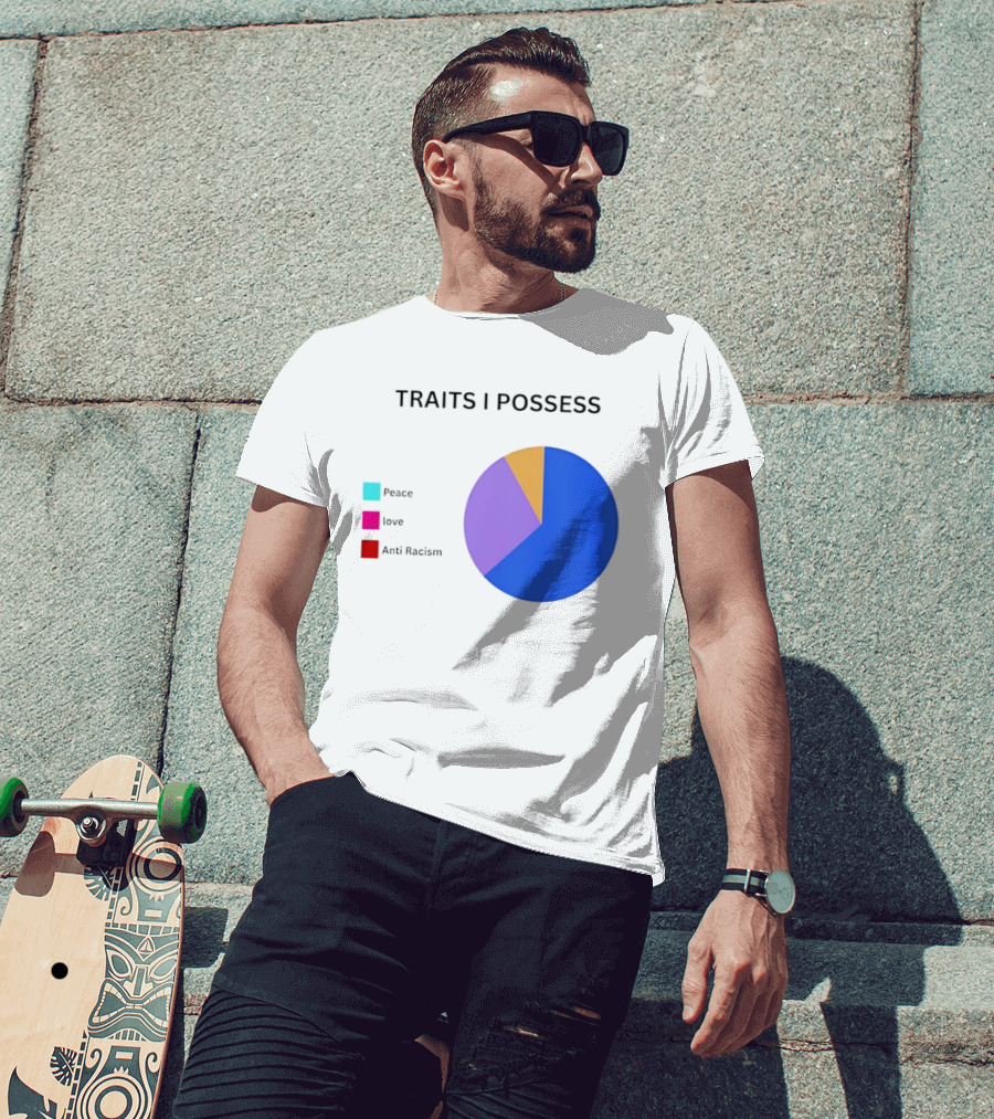 TRAITS I POSSESS Peace Love Anti Racism Chart T-Shirt