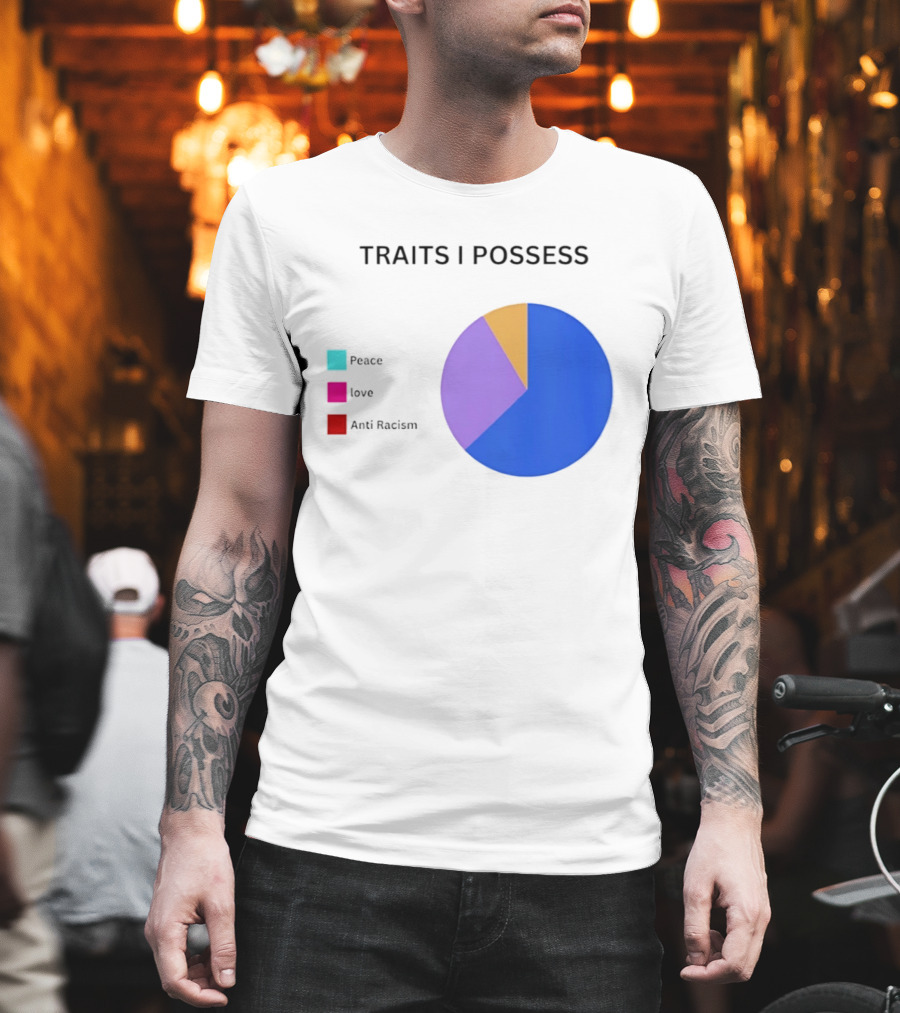 TRAITS I POSSESS Peace Love Anti Racism Chart T-Shirt