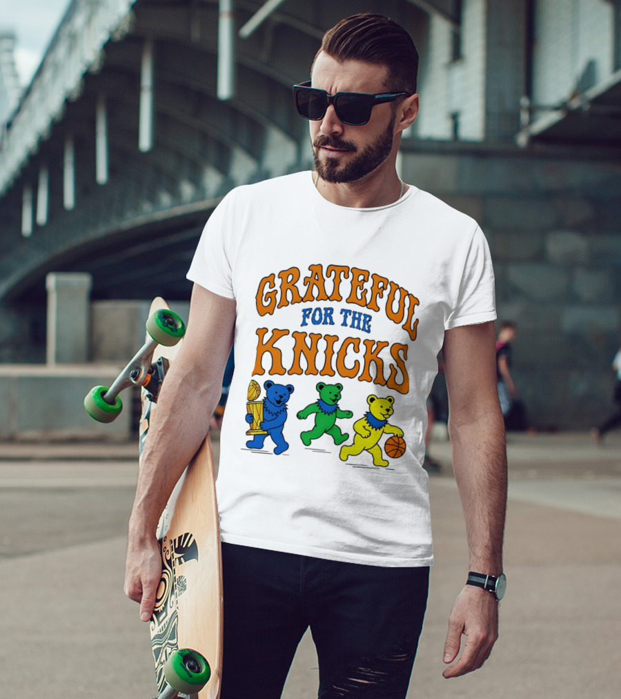 Grateful Dead New York Knicks Bears Basketball Trophy T-Shirt
