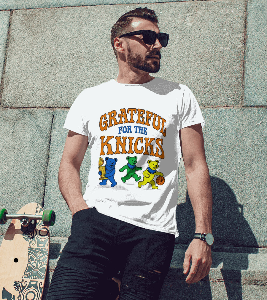 Grateful Dead New York Knicks Bears Basketball Trophy T-Shirt