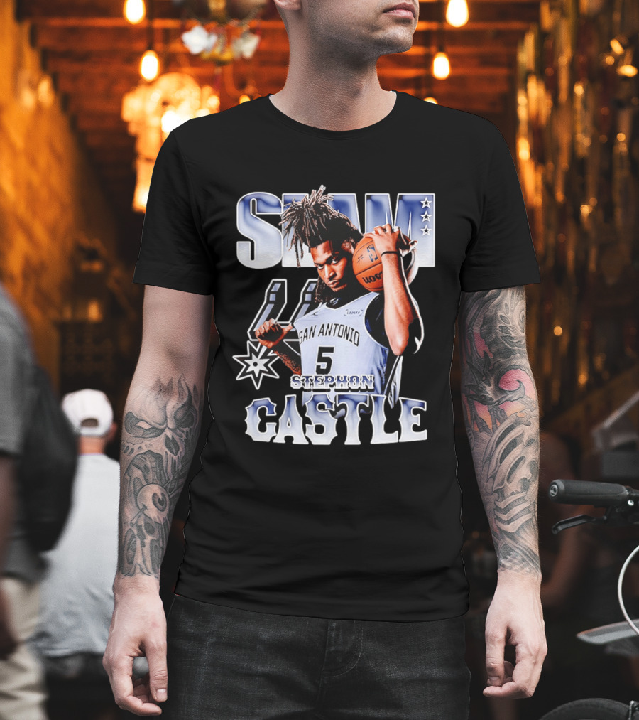 San Antonio Spurs Stephon Castle SLAM Basketball Star T-Shirt