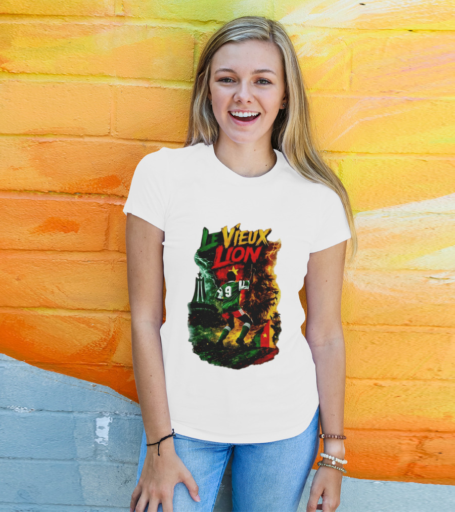 Le Vieux Lion Roger Milla Cameroon Football Icon T-Shirt