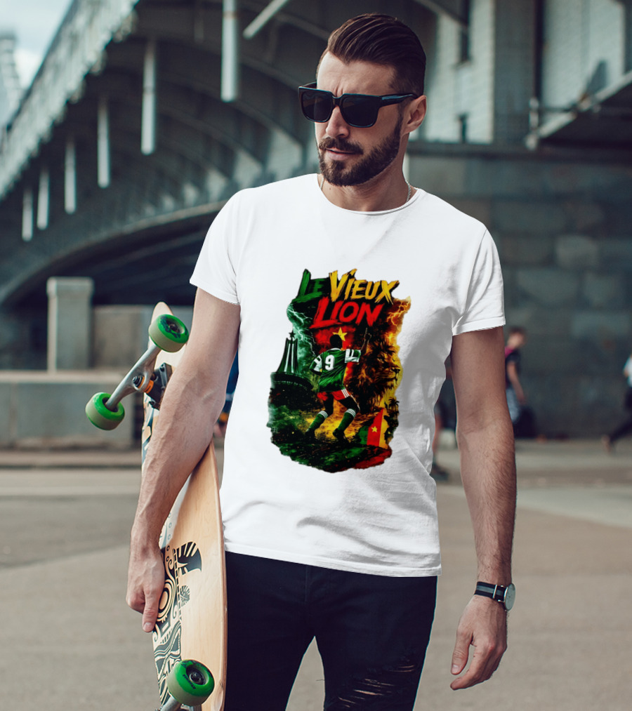 Le Vieux Lion Roger Milla Cameroon Football Icon T-Shirt