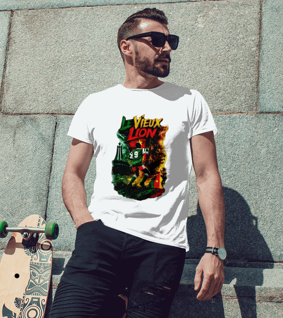Le Vieux Lion Roger Milla Cameroon Football Icon T-Shirt