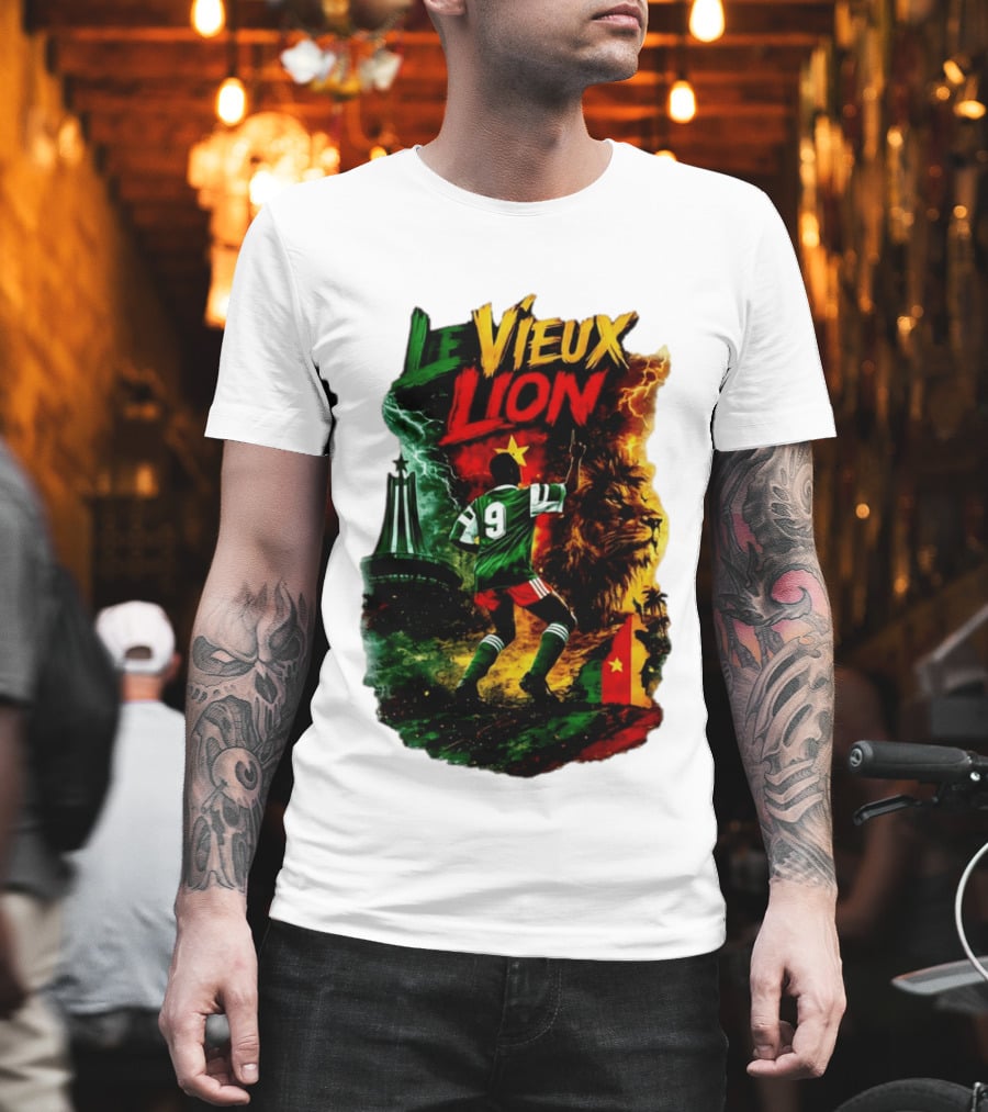 Le Vieux Lion Roger Milla Cameroon Football Icon T-Shirt