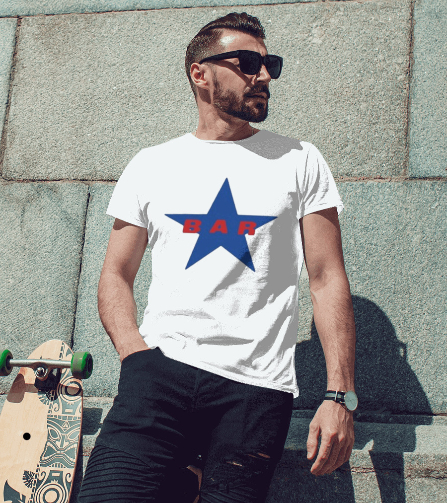 Carter Faith Bar Star Blue Red Star T-Shirt