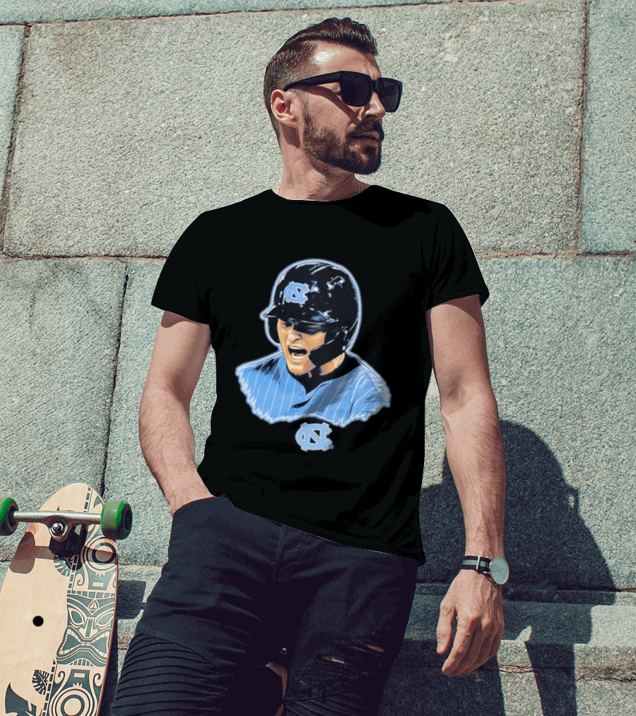 Macon Winslow North Carolina Tar Heels Baseball Player Helmet And Jersey T-Shirt