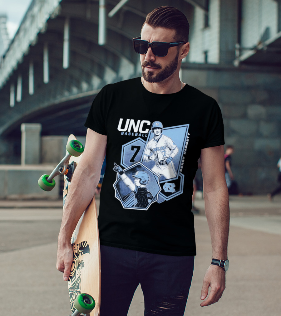 UNC Baseball Perry Hargett 7 North Carolina Collage T-Shirt
