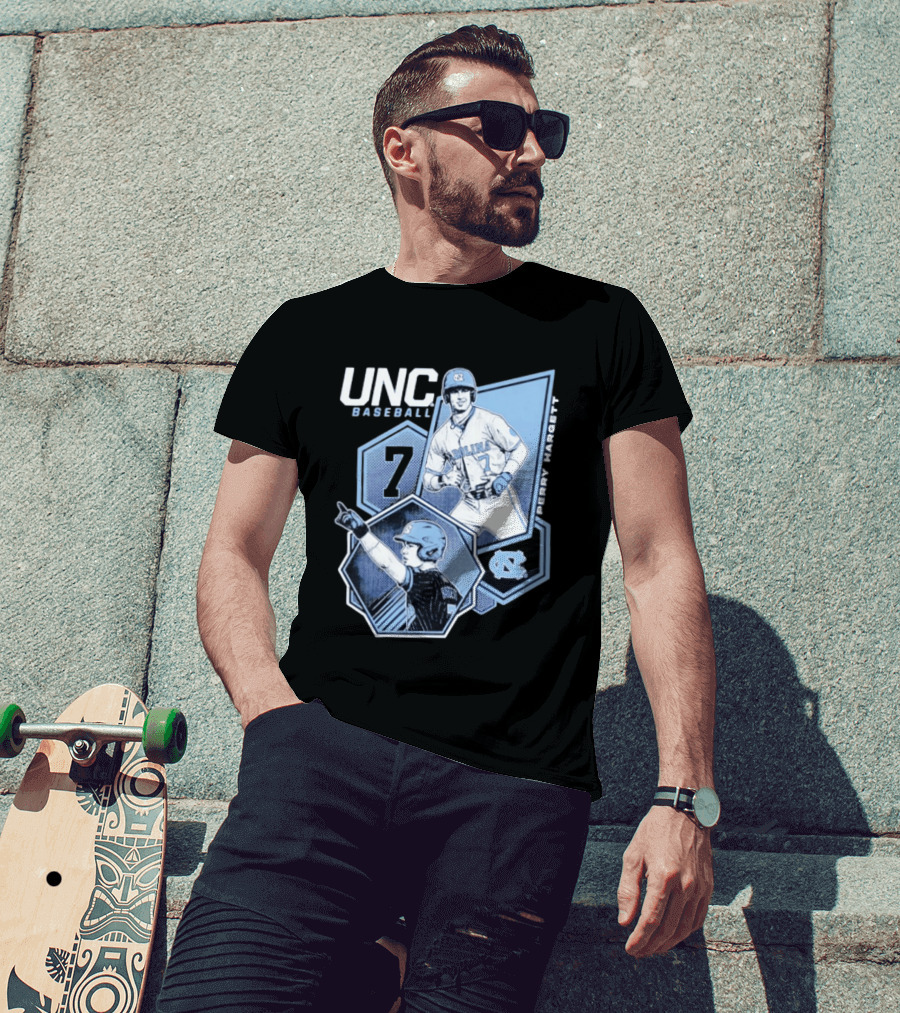 UNC Baseball Perry Hargett 7 North Carolina Collage T-Shirt