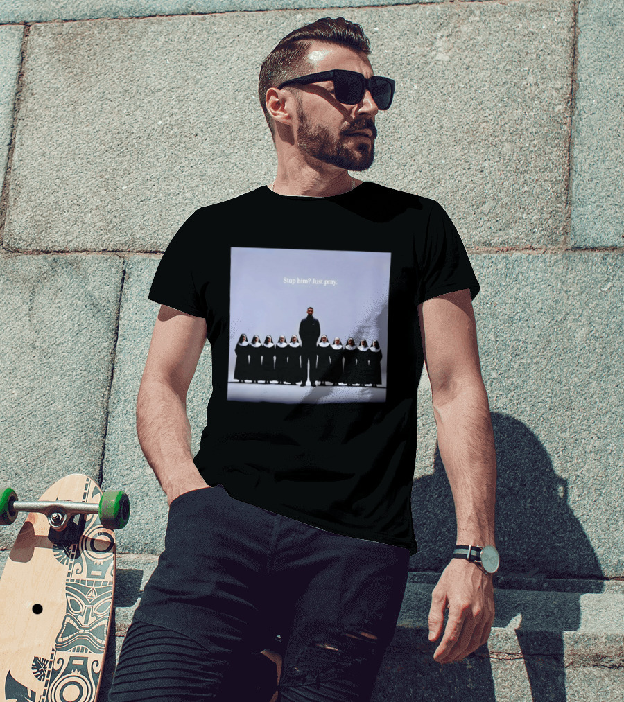 Wemby And The Nuns San Antonio Spurs Basketball Stop Him Just Pray T-Shirt