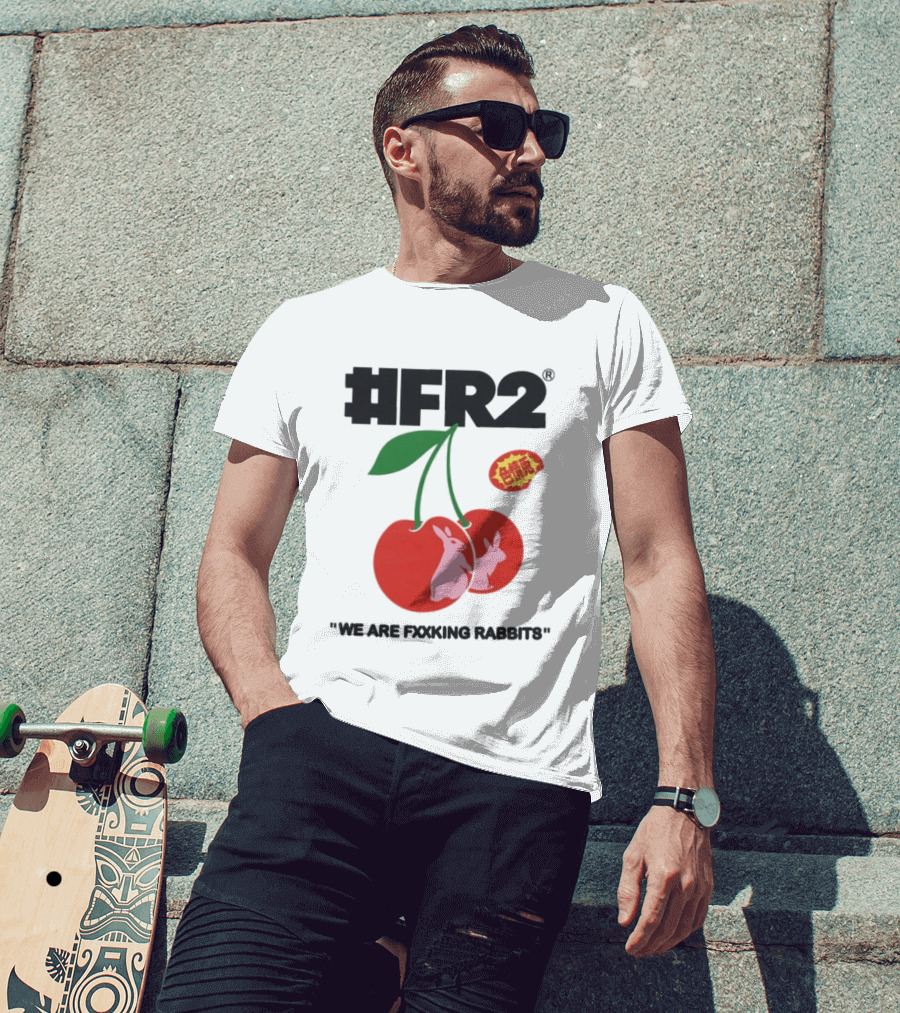 FR2 Cherry Rabbits "We Are Fxxking Rabbits" Red T-Shirt
