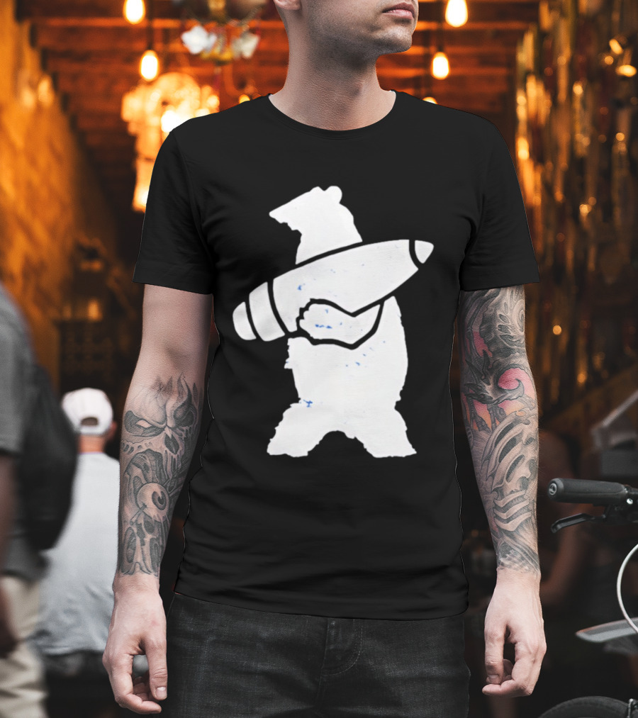 Bear Holding Artillery Shell Military Corporal T-Shirt