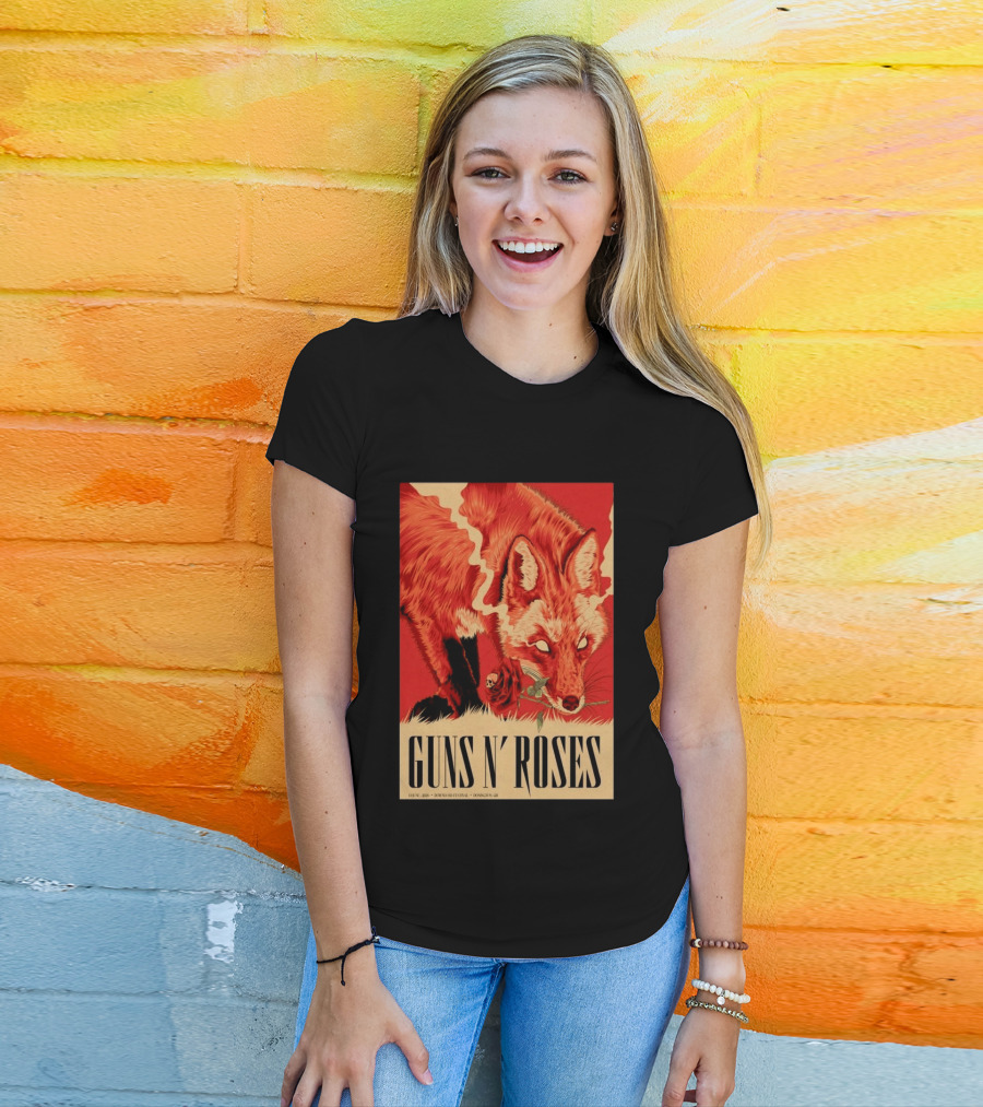 Guns N' Roses Fox With Rose Download Festival June 13 2026 Donington Park Castle Donington Leicestershire T-Shirt