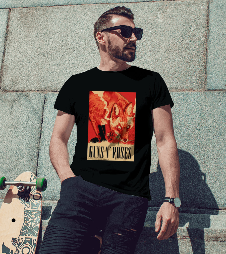 Guns N' Roses Fox With Rose Download Festival June 13 2026 Donington Park Castle Donington Leicestershire T-Shirt